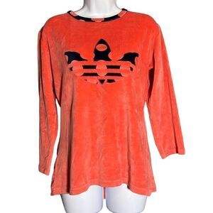 Malak Women's 3/4 Sleeves Printed Logo Casual T-Shirt Orange Size L